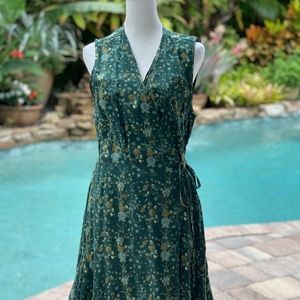 Roller Rabbit Wrap Dress in Green Floral Pattern size M